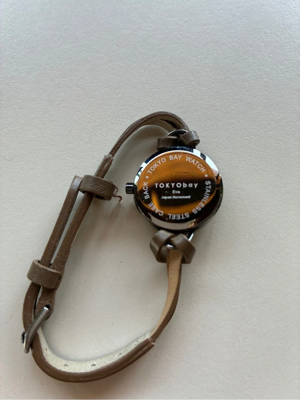 TOKYObay Brown Leather Wrap Watch with Cream Dial
